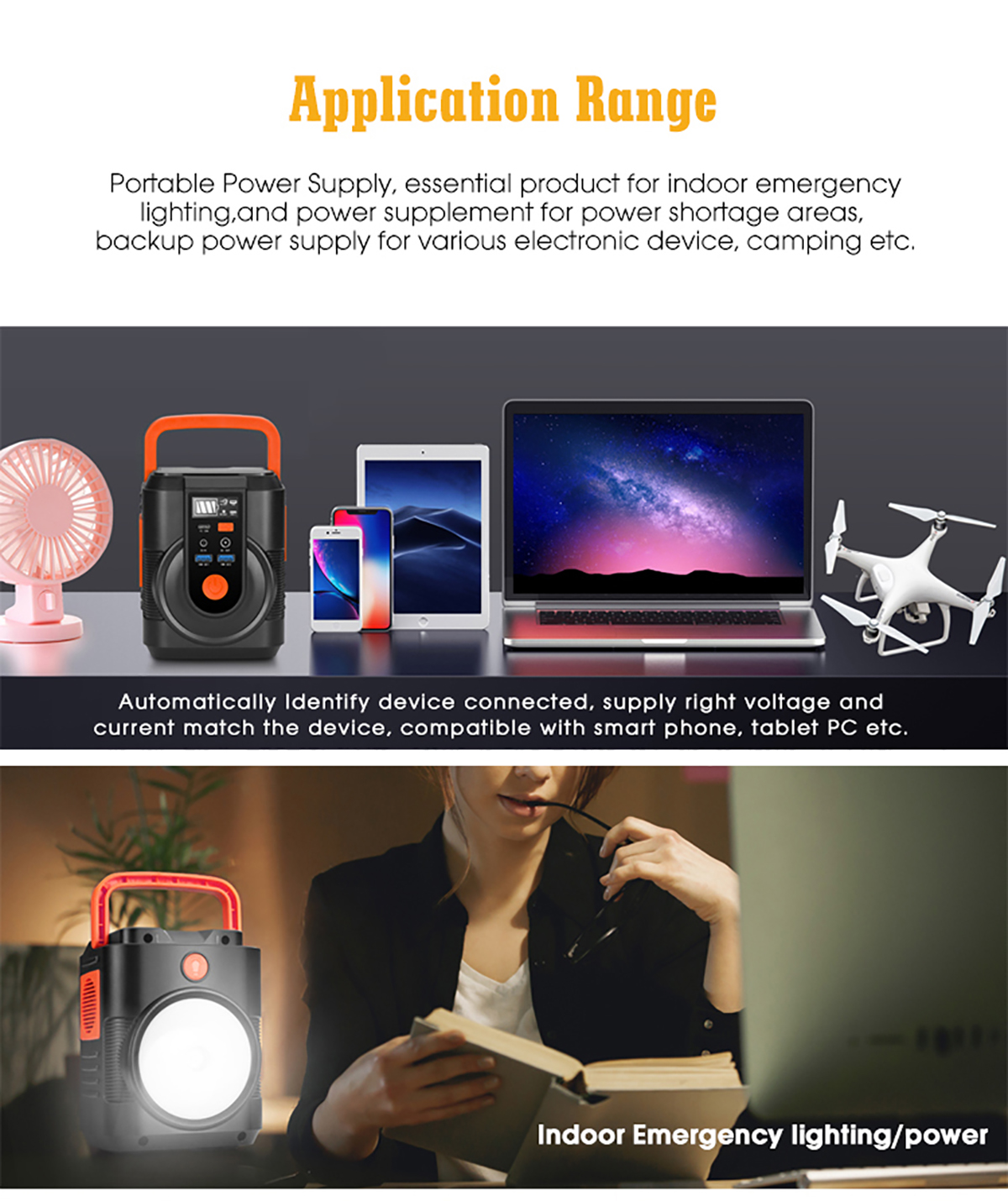 Solar Energy Storage Power Station 100W 110V 220V For Home Emergency