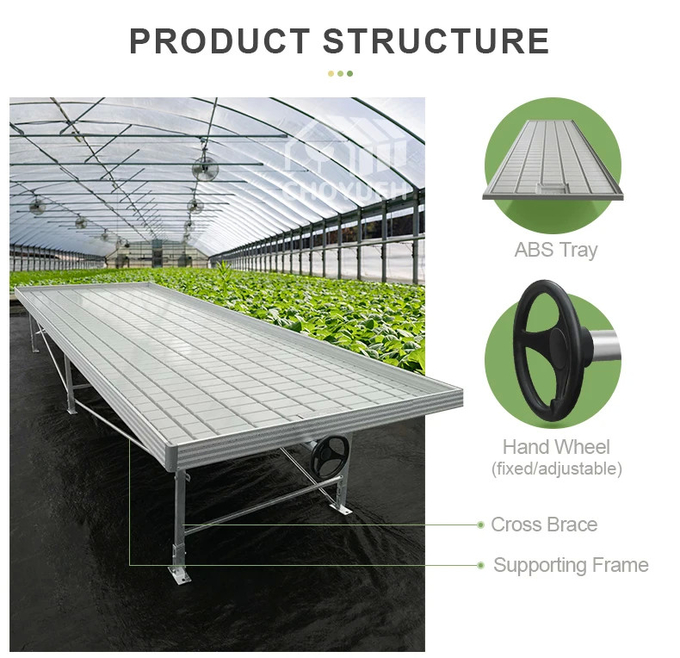 Hydroponic EBB And Flow Tray Grow Table System Agriculture Nursery Planting Flood Table ABSTray Rolling Bench Tray