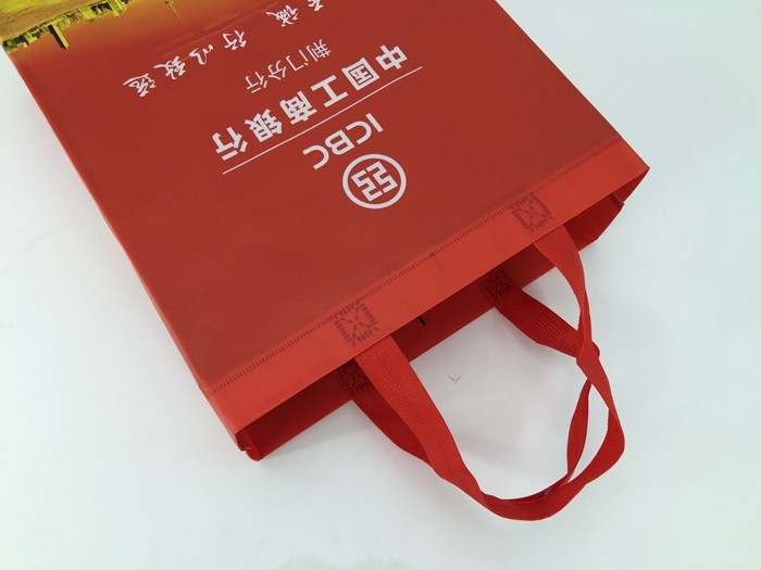 Manufacturer custom logo color printing non woven bags with handle/100gsm
