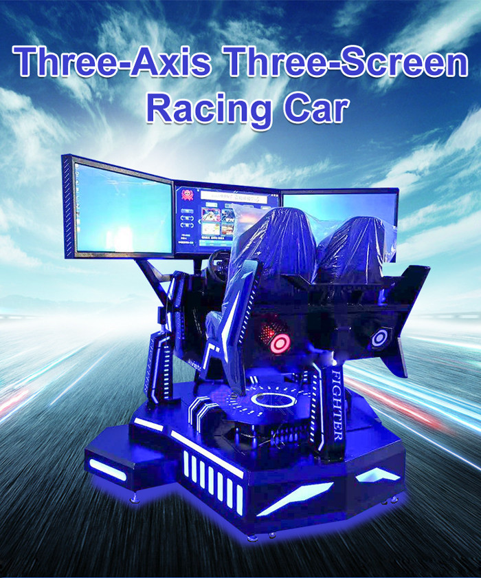 Three Screen 9D VR Simulator Racing Car Virtual Reality Game Machine
