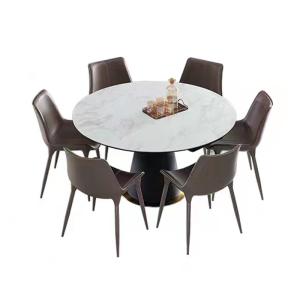  Sintered Stone Round Extendable Dining Table Dining Extendable Table Rotating Ceramic Top Table Manufactures