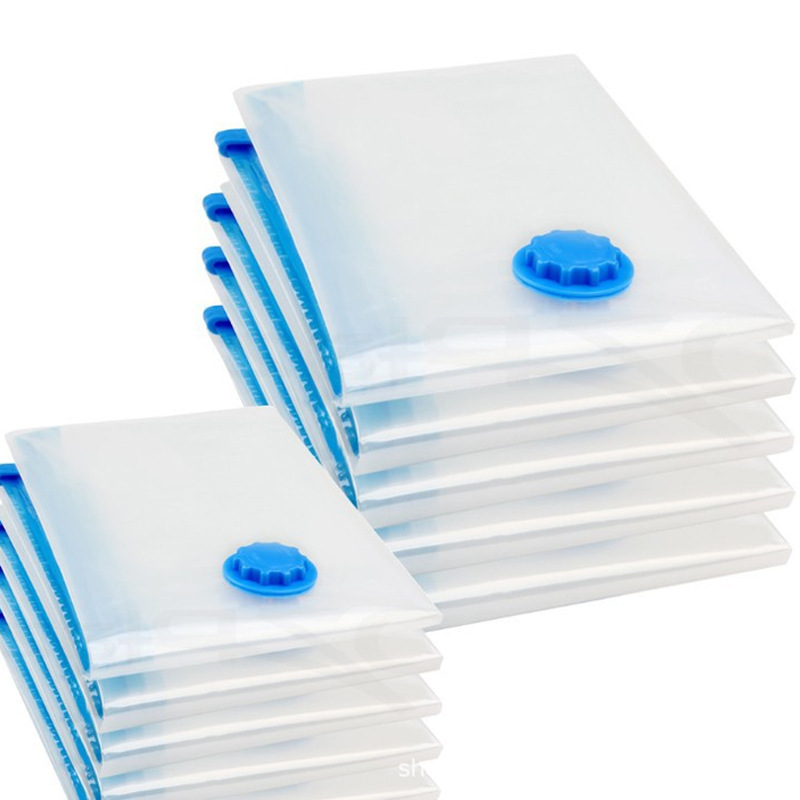 PE Plastic Vacuum Compression Bag for Quilts Clothes and Travel Spot Air Suction Valve