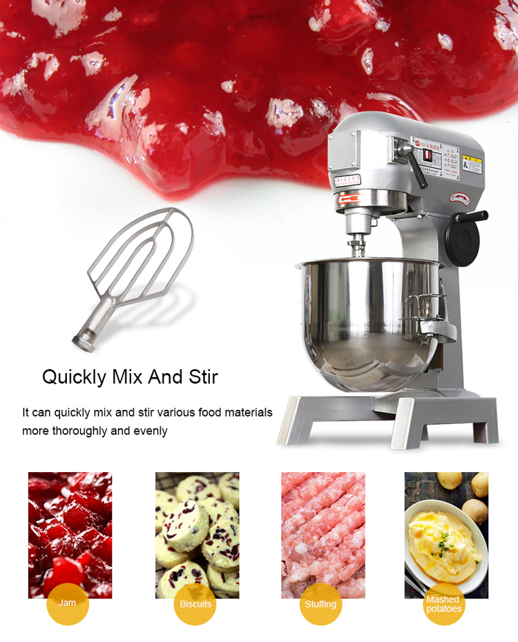 750W Power 20L Dough Mixer Automatic Stainless Steel Food Spiral Mixer for Commercial