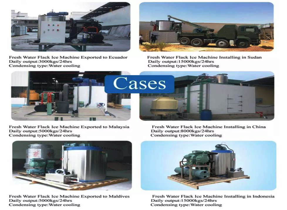 Industrial Seawater Flake Ice Machine 64 KW For Fish Frozen