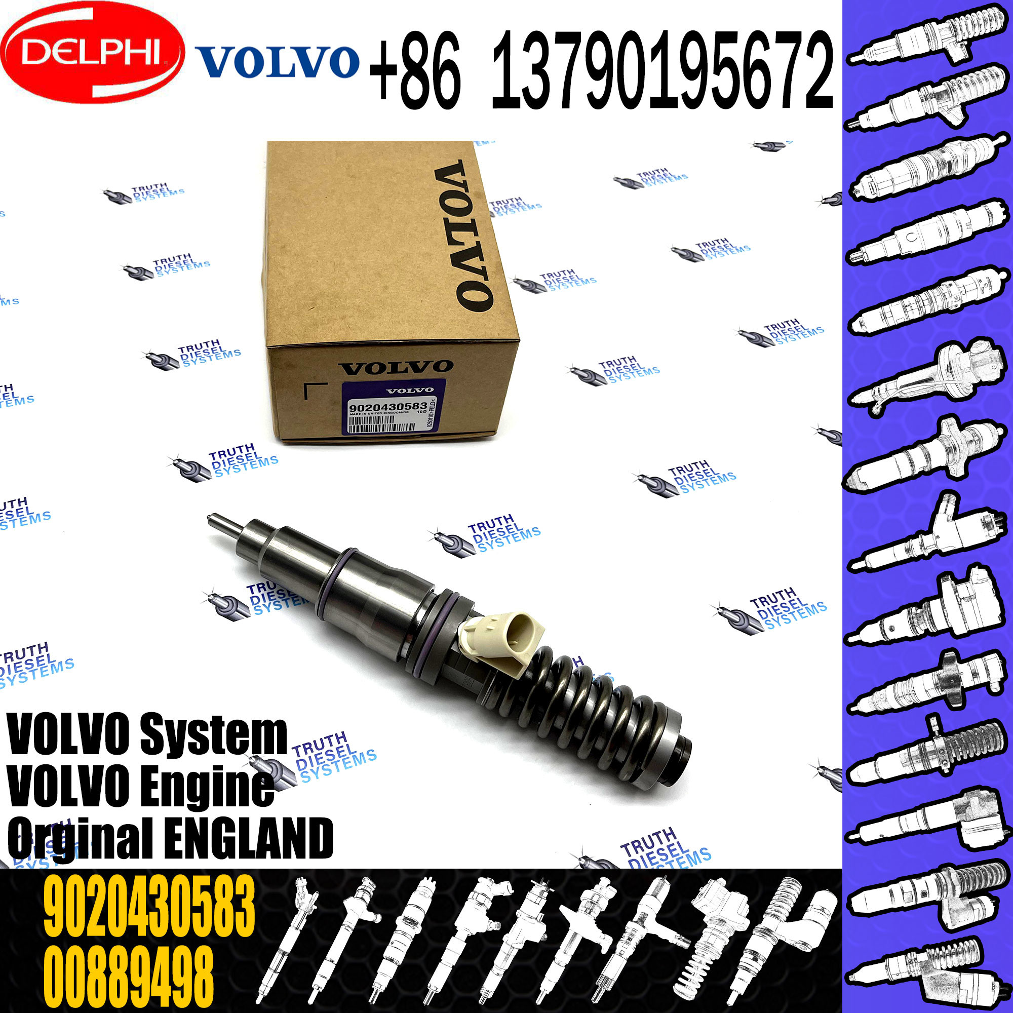 2 Pins Diesel Fuel Injector 7420500620 Diesel Fuel InjInjection Nozzle BEBE4C02001 BEBE4C14001 For VOL 9.0 LITRE TRUCK