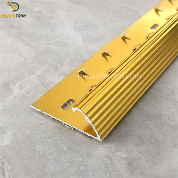Quality Aluminum Gold Trim Camber Carpet Transition Strip 6063 Material for sale