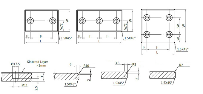 JIS Standard Sintered Metal Bearings DNB #2000 20mm Thickness For Tyer Mould
