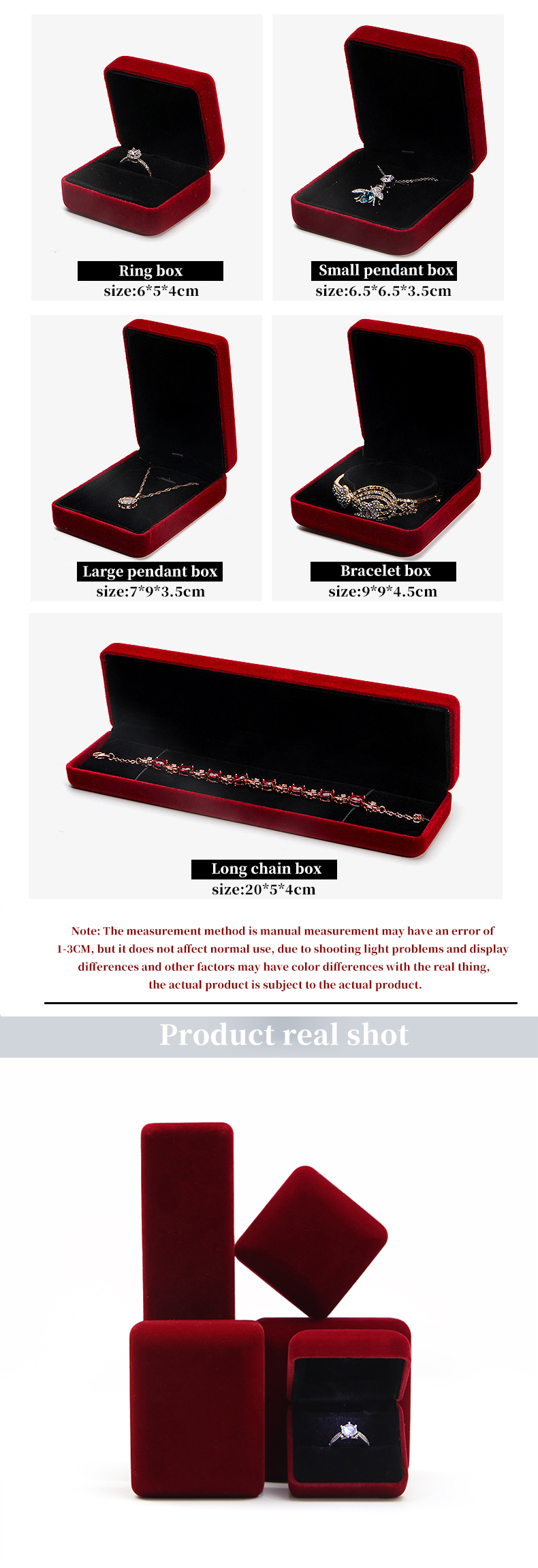 Customized Size Velvet Jewelry Box For Storing And Protecting jewellery Collection