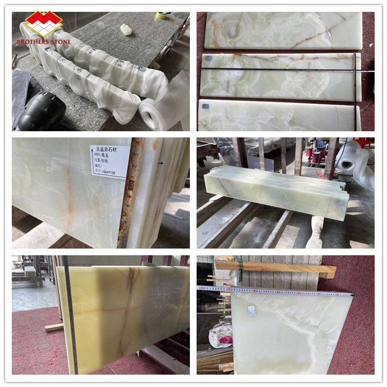 Customized Size Blue Quartz Countertops Backlit Brazil Blue Crystal Marble Stone at Good