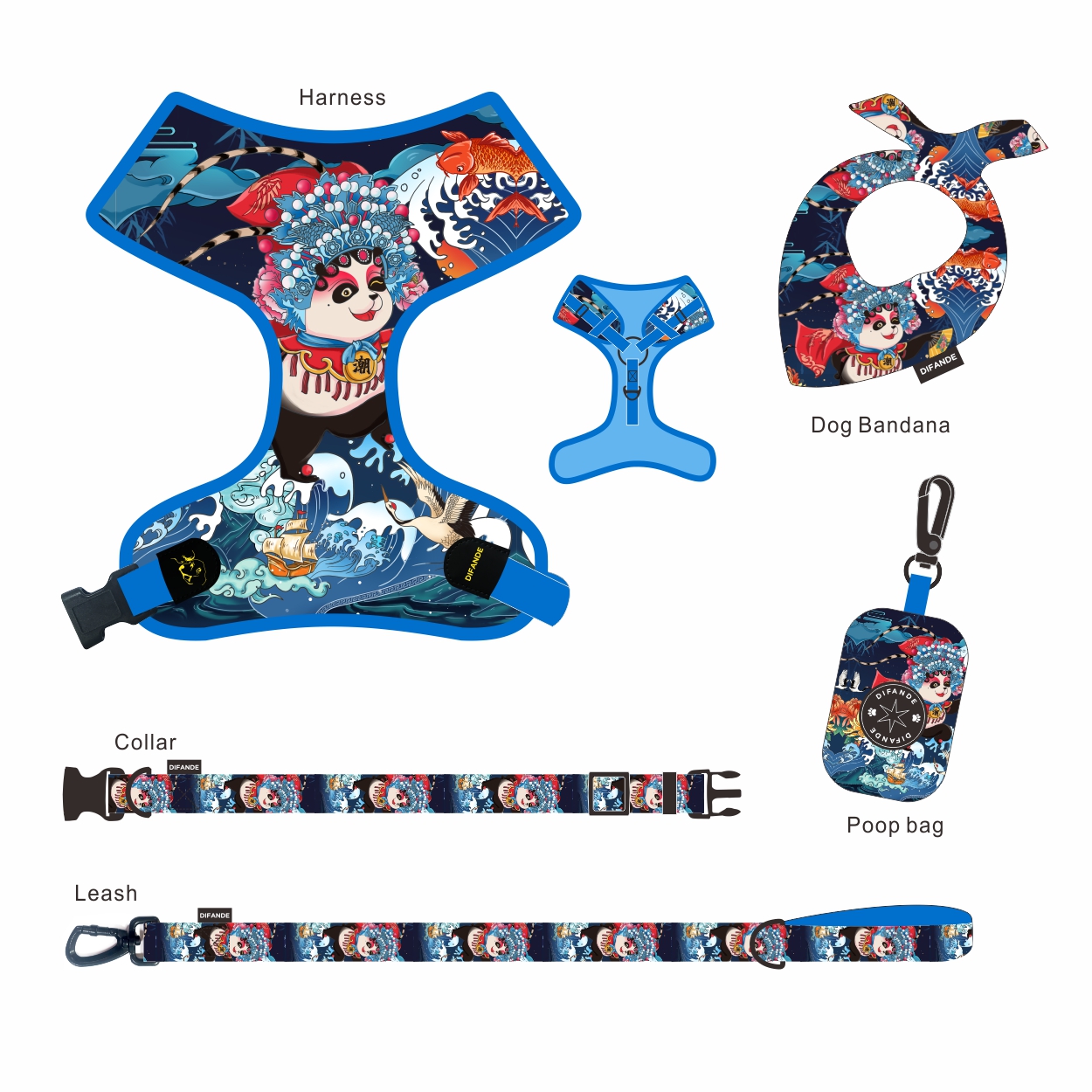 ODM Dog Harness Set Print Reflective Personalized Pet Accessories