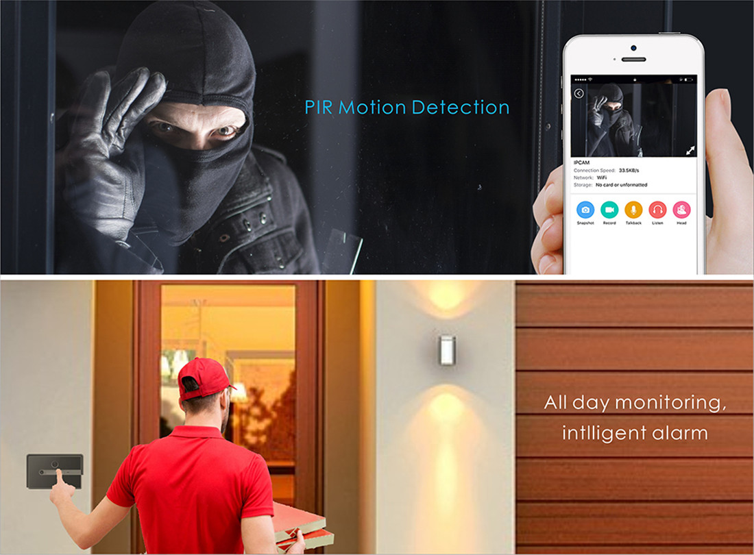 Unistone 2M Video doorbell with Dingdong with 10000mAh Battery(US-VD201)