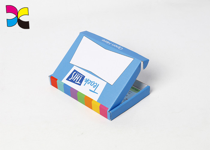 OEM Custom Printed Corrugated Shipping Boxes Blue Rectangle Glittering Finish