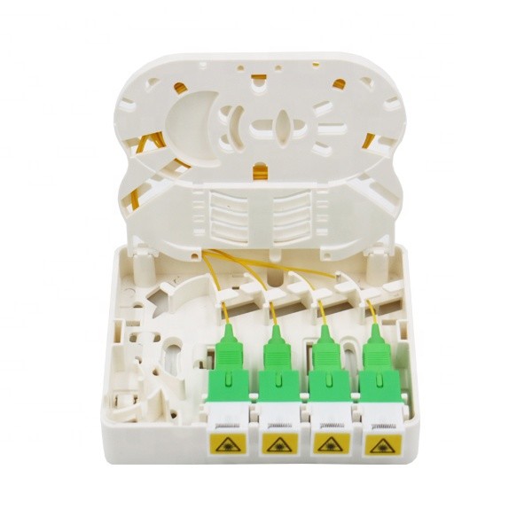 ABS Plastic 4 Fiber SC/APC Pigtails Fiber Optic Termination Box