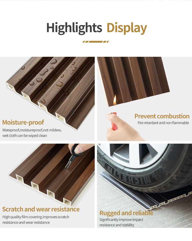 Interior cladding bamboo charcoal board WPC wallboard Wood factory directly supplies waterproof cladding exterior walls