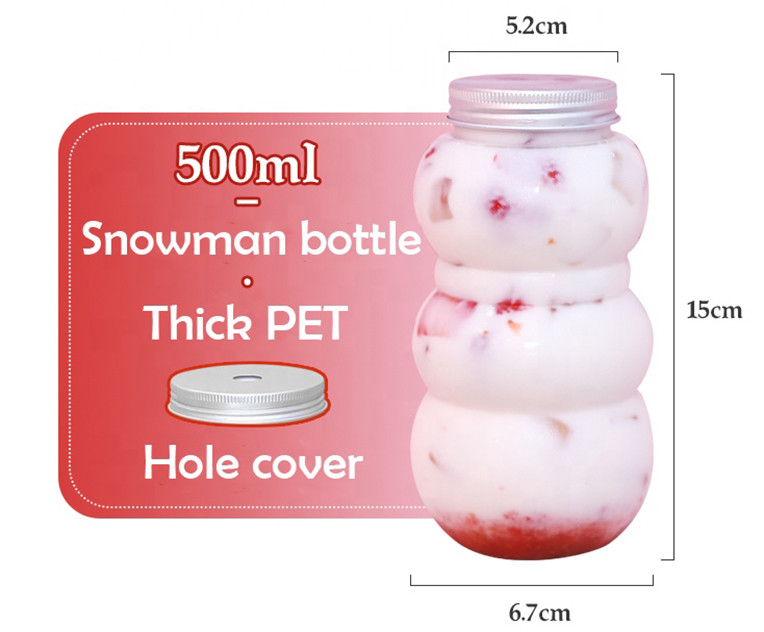 100% BPA Free 12 Oz Juice Milk Tea Bottles With Caps Crack Resistant