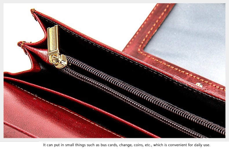 Personalized Women RFID Trifold Money Clip Genuine Leather Wallet