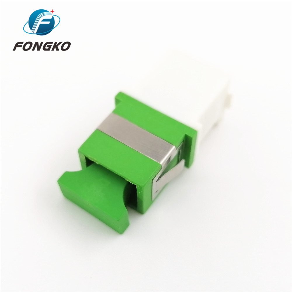SM SC/APC White Auto Shutterwith metal shrapnel Green Fiber Optic Adapter