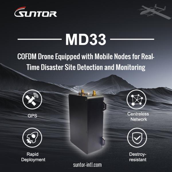 Quality MD33 IP Mesh Network Radio Small Size 2W Power 90Mbps Data Rate AES Security 30KM Range for sale