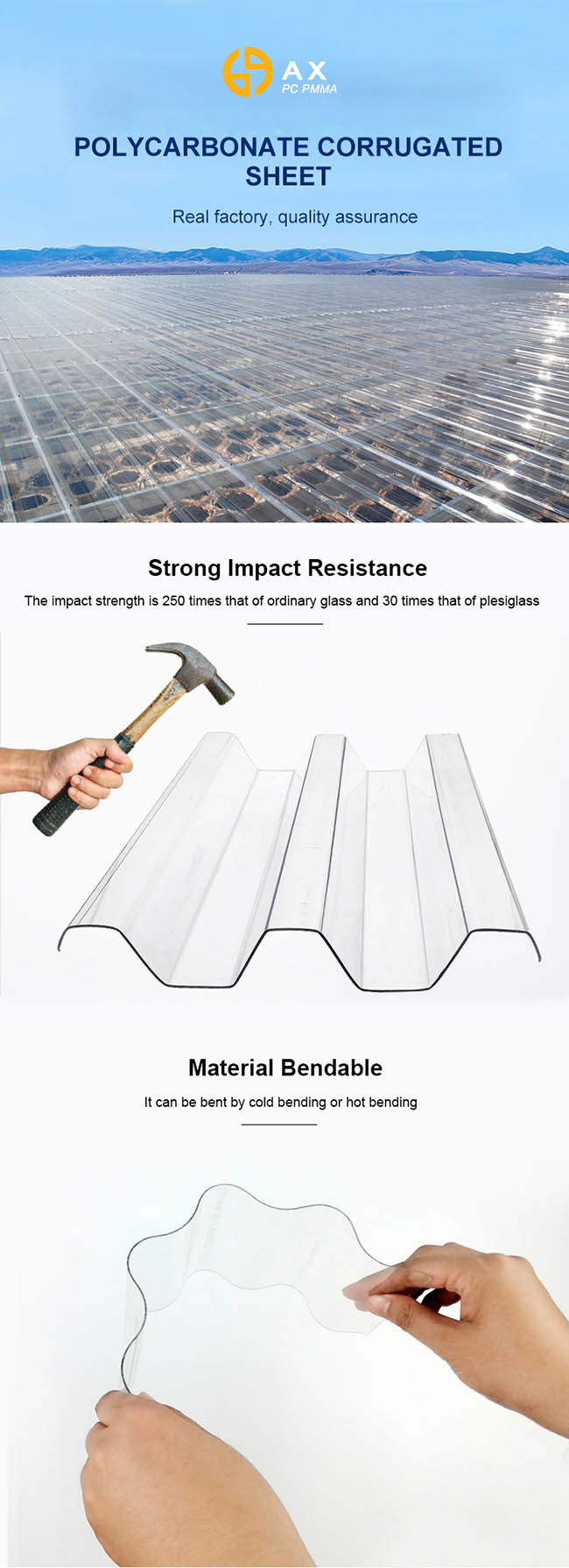 1.2g/Cm3 Opaque Soundproof Corrugated Polycarbonate Sheet