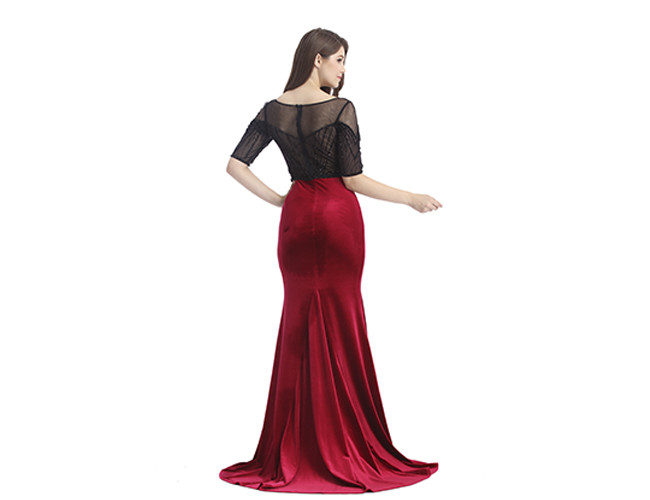 Fashion Dark Pink Long Wedding Dresses / Sleeveless Arabic Evening Dresses
