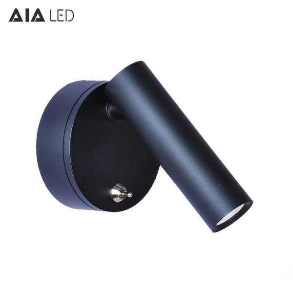Quality Nordic hotel  headboard wall light round surface mounted LED reading wall lamp bed wall light with switch for sale