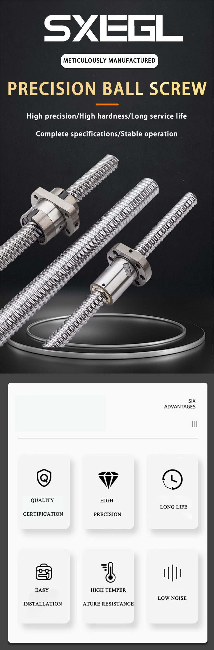 S55C Linear Ball Screw Customized Aerospace Ball Screw High Precision