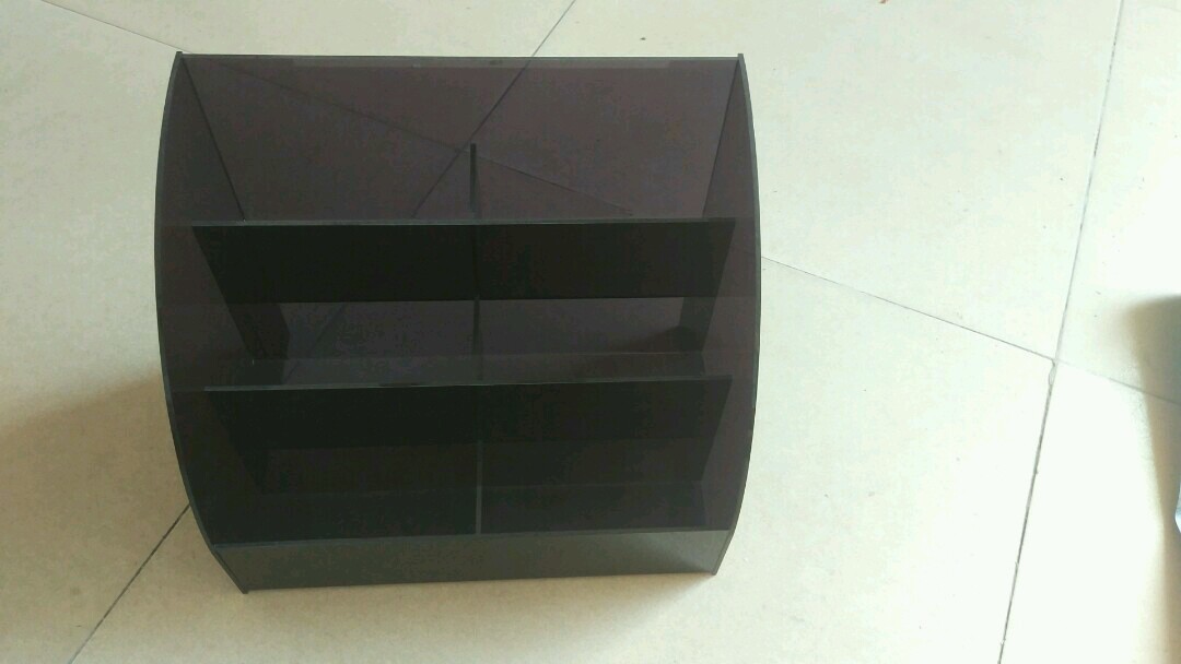 Black 3- Tier Tabletop Acrylic Nail Polish Display Holder Rack Organizer Plexiglass Cosmetic Stand