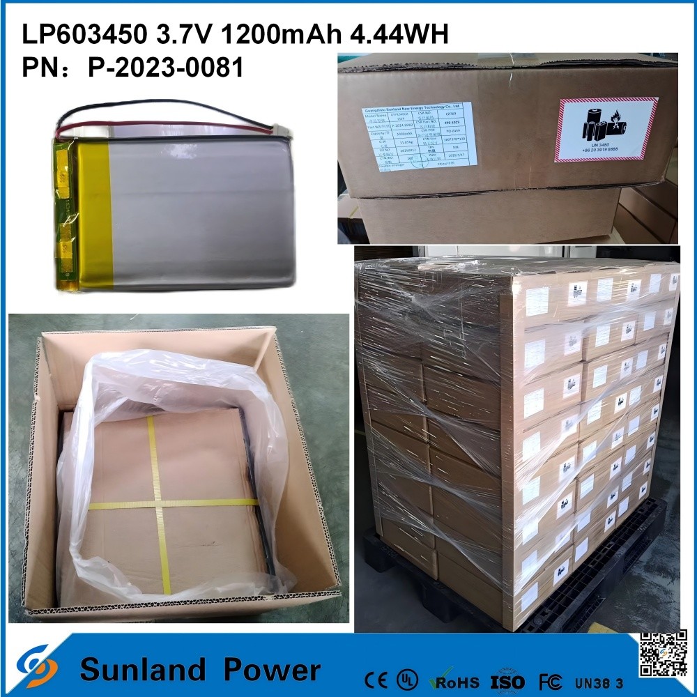 GP603450 Cell for Consumer Electronics and Medical Applications 1200mAh 3.7V UL & UN38.3 Certified In Stock and Customizable