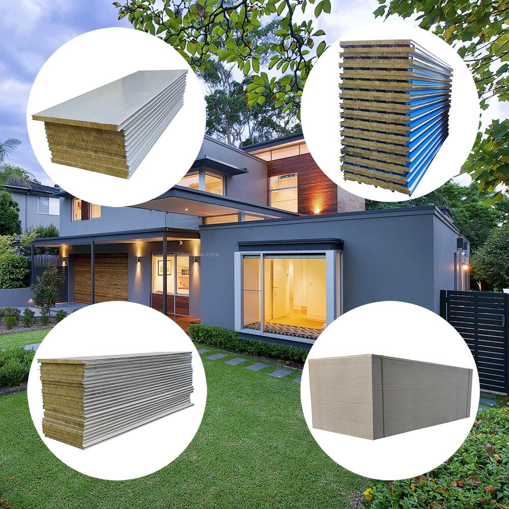 Zontop Rock Woll Sandwich Roofing Panels/sheets Factory Price 75mm 50mm Construction Sandwich