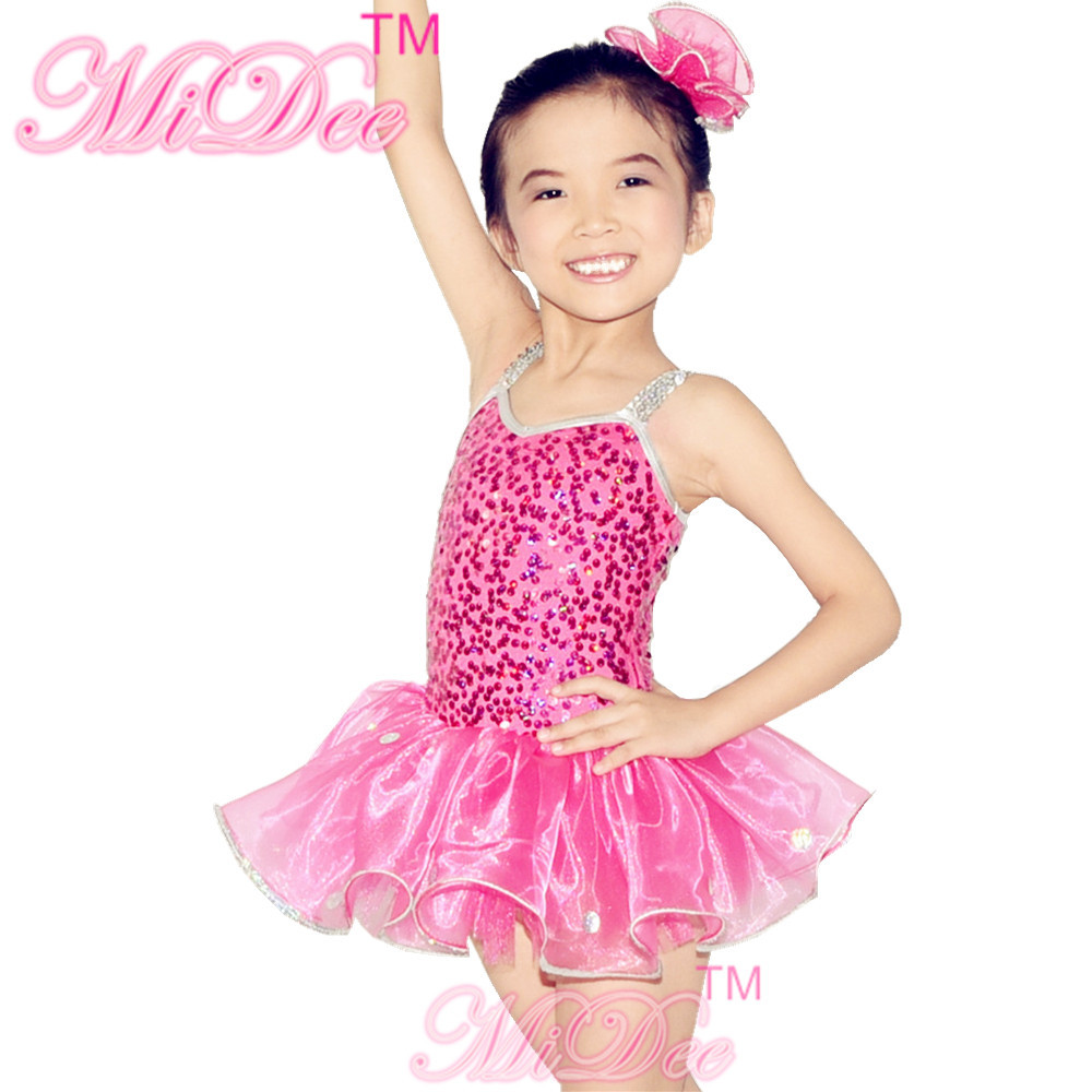 Midee Kids Dance Clothes Coin Sequin Tutu Skirt Dress With Silver Sequins Edge
