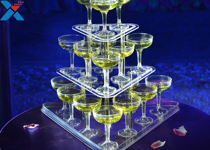 Clear 3 Layer Acrylic Wine Holder , Lucite Display Stands Durable And Chemical Stability