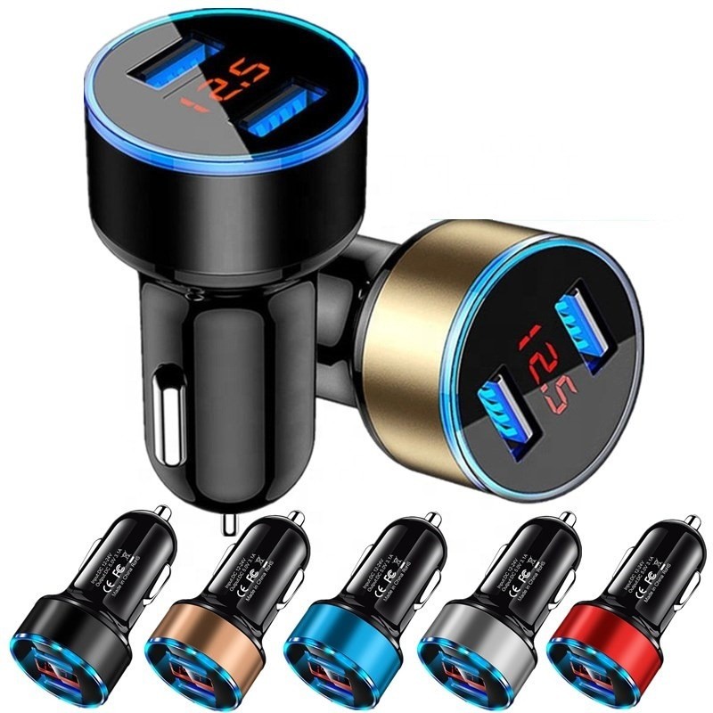 3.1A Dual USB Cell Phone Charger Adapter LED Digital Display For Samsung
