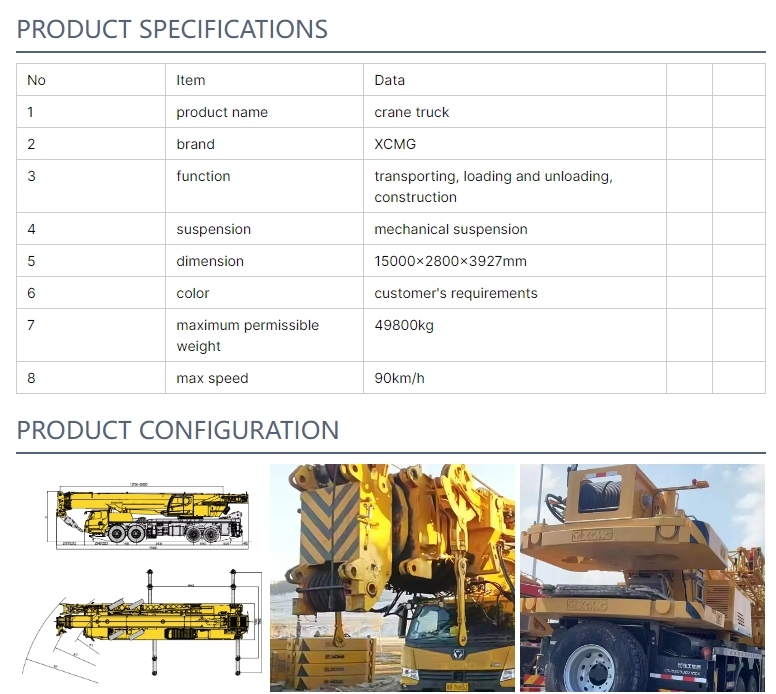 100 Tons Lifting Crane cargo Truck