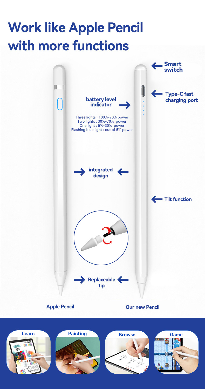 Painted Aluminum IPad Stylus Pen With Precise / Smooth Writing Experience