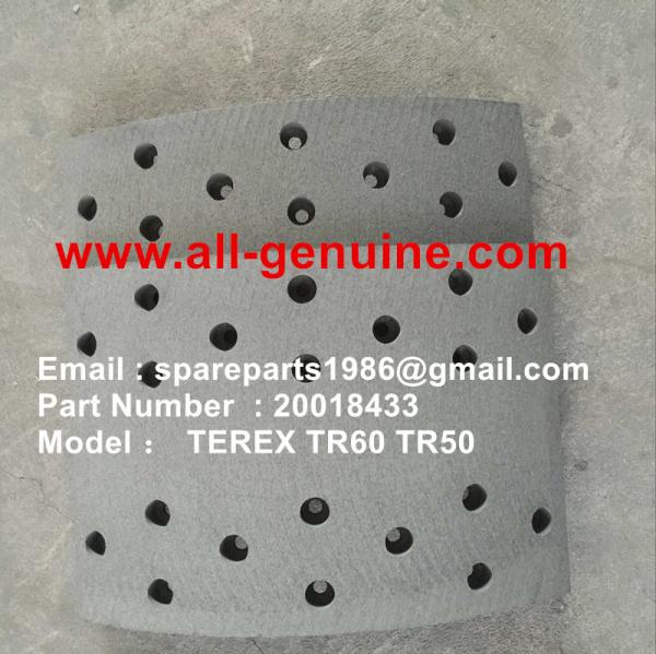 20018433 BRAKE PAD TEREX RIGID DUMP TRUCK NHL TR35A TR50 TR60 TR100 3303 3304