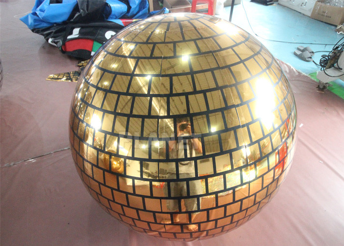 Event Party Gold Mirror Ball Disco Light Inflatable Reflective Mirror Balloon For Decoration PVC Inflatable Mirror Ball