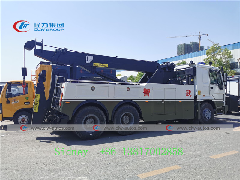6X4 Sinotruk Howo Heavy Duty Wrecker Truck With Antiroit Shovel