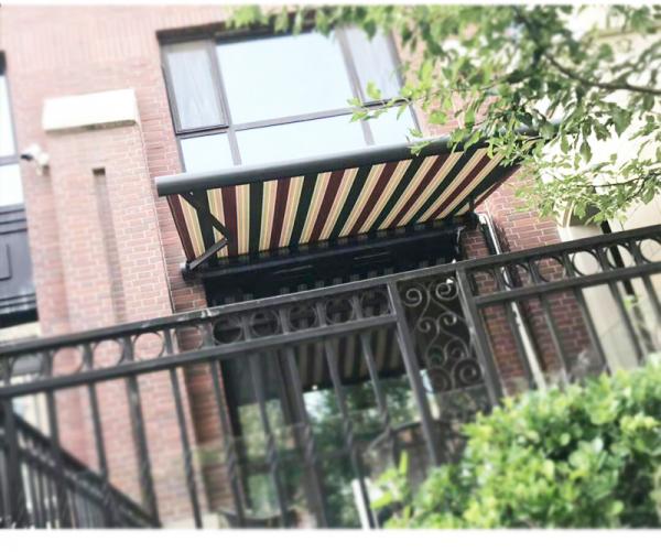 Retractable Full Cassette Electric Awning With Remote Control LED Light