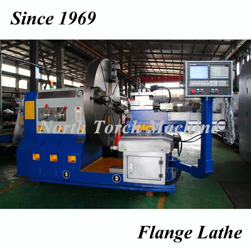 Flange Turning Facing Horizontal Lathe For Machining 5000 Mm Diameter Flywheel