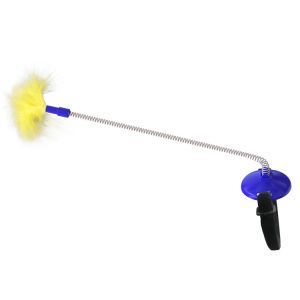 China Wholesale Adjustable Pet Interactive Toy Funny Pet Wand Teasing Cat Stick Cat Teaser Stick With Spring Rod on sale