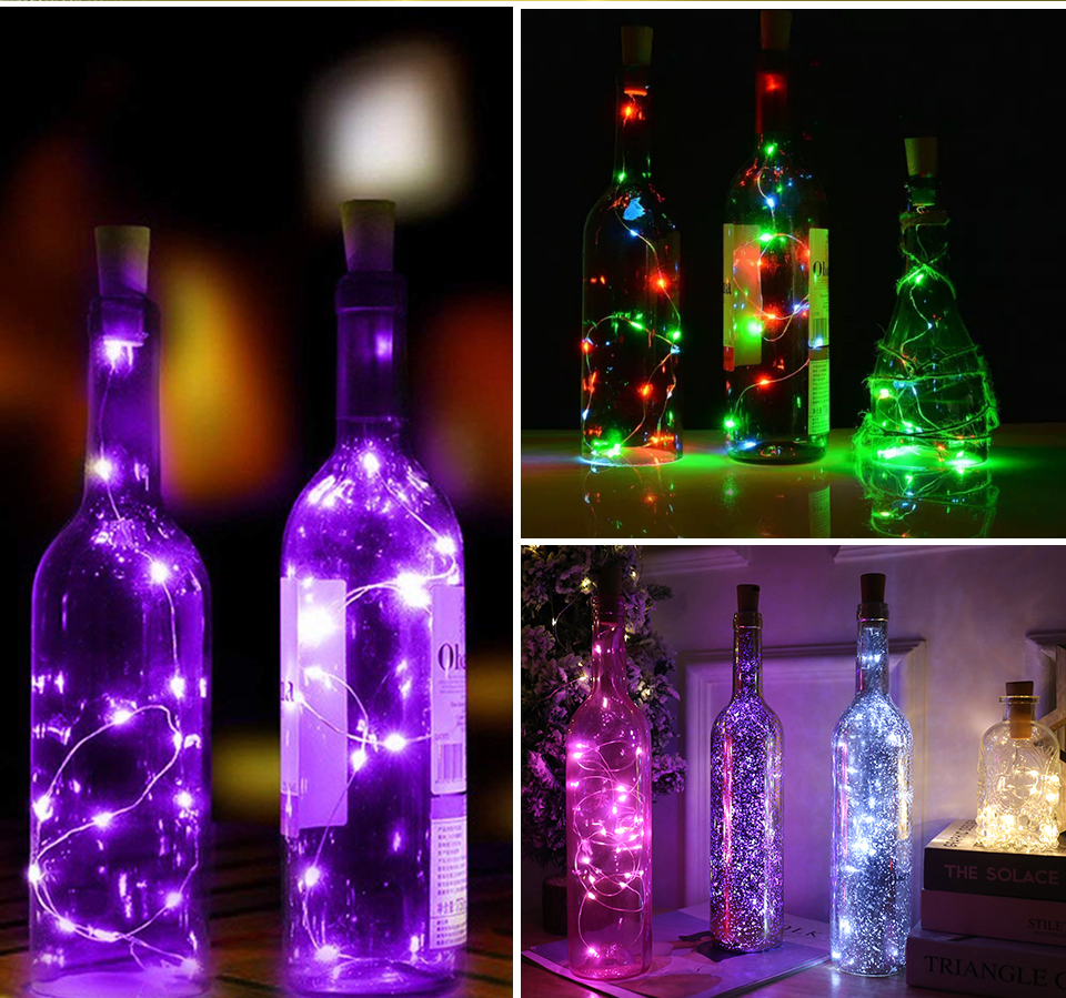 Cork Lights for Wine Bottle Wine Bottle Lights 10LEDS 20LEDS 30LEDS Wine Cork String Lights for Glass Mason Jar Fairy