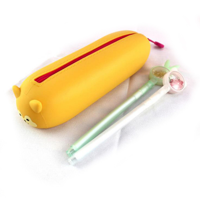 Pig Silicone Cartoon Pencil Box For Boys And Girls Stationery Case Pencil Pouch Makeup Bag School Supplies For Kids