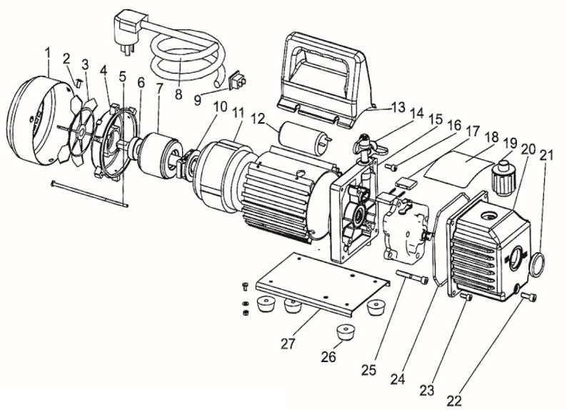 Intelligent Refrigeration Spare Parts Small Vacuum Pump 110V 50Hz 0.13HP