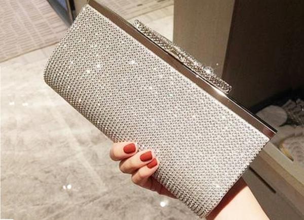 2019 new diamond-encrusted bag rhinestone lady clutch bride wedding banquet