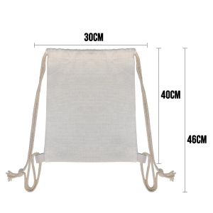 Custom Sublimation Linen Drawstring Backpack 40*30cm Promotional Drawstring Bag