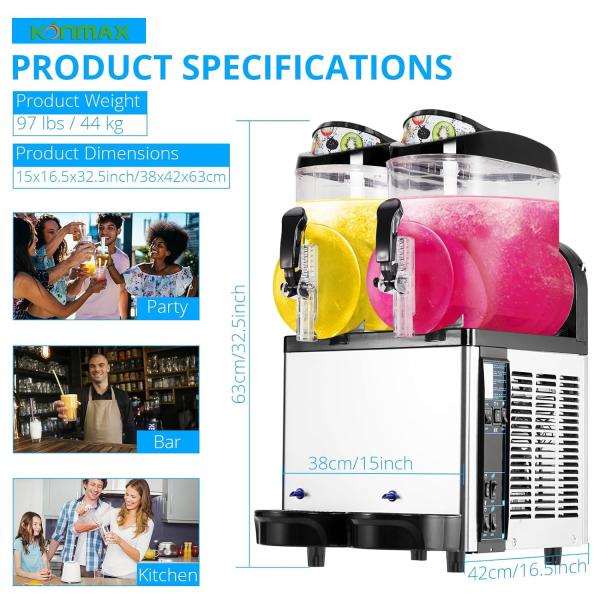 Slushly Machine Granita Cocktail Fizzy Frozen Drink Margarita Slush Machine With
