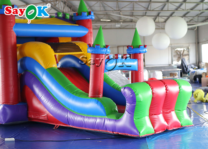 Digital Printing PVC Waterproof Inflatable Bouncy Castle With Slide