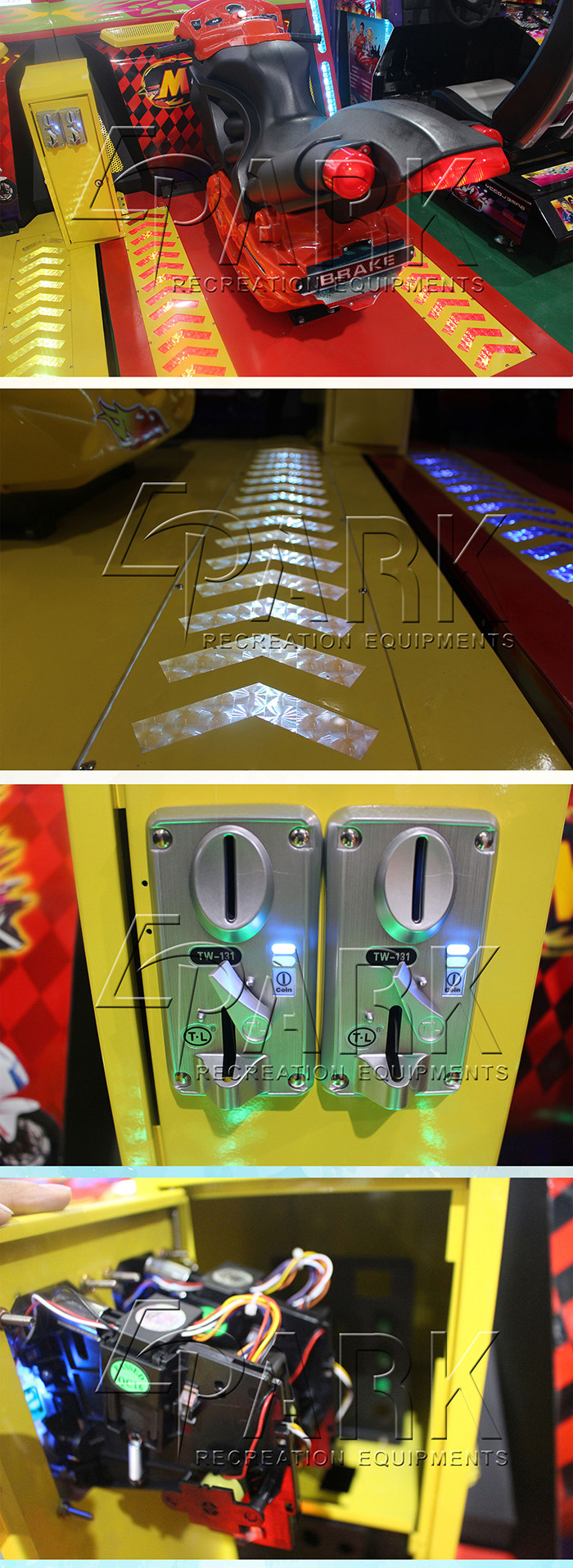 Coin Operated 47 Inches 2 Seat TT Moto Arcade Game Machine