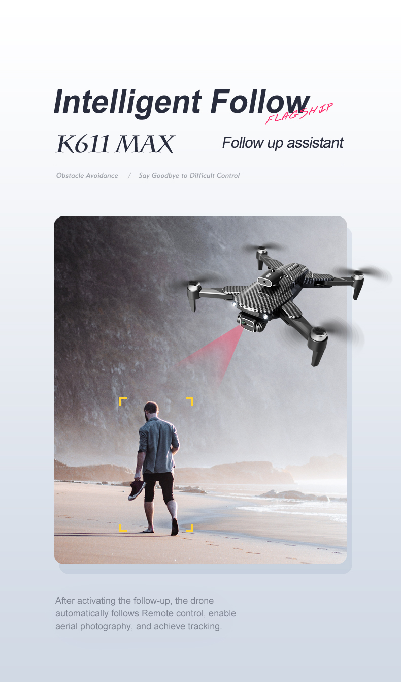 Mini Aerial Camera K818 Max 4k Drone with Brushless Optical Flow Positioning and 2.4g Wifi Fpv Control Type Remote Control