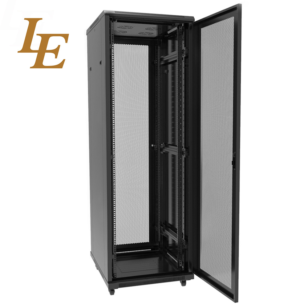 19 Inches 15U-42U 600mm 800mm 70% High Ventilation Peforated Front Door And Vented Back Door RAL9004 RAL9005 Black RAL7035 Grey Data Center Server